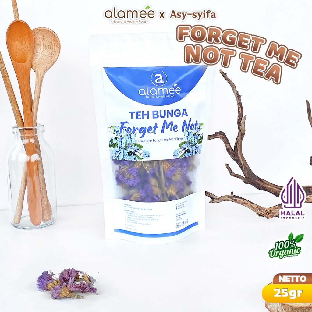 

ALAMEE Teh Bunga Forget Me Not Flower Tea Organik Kering Dried Siap Seduh Minum 25g