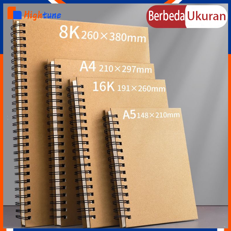 

Hightune Sketch Book Buku A5/A4/8K/16K Album Vintage Buku Catatan Story Book Kado Anniversary Valentine