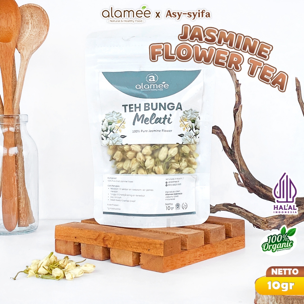 

ALAMEE Teh Bunga Jasmine Tea Flower Melati Organik Jasmin Herbal Kering Dried Siap Seduh Minum 10gr