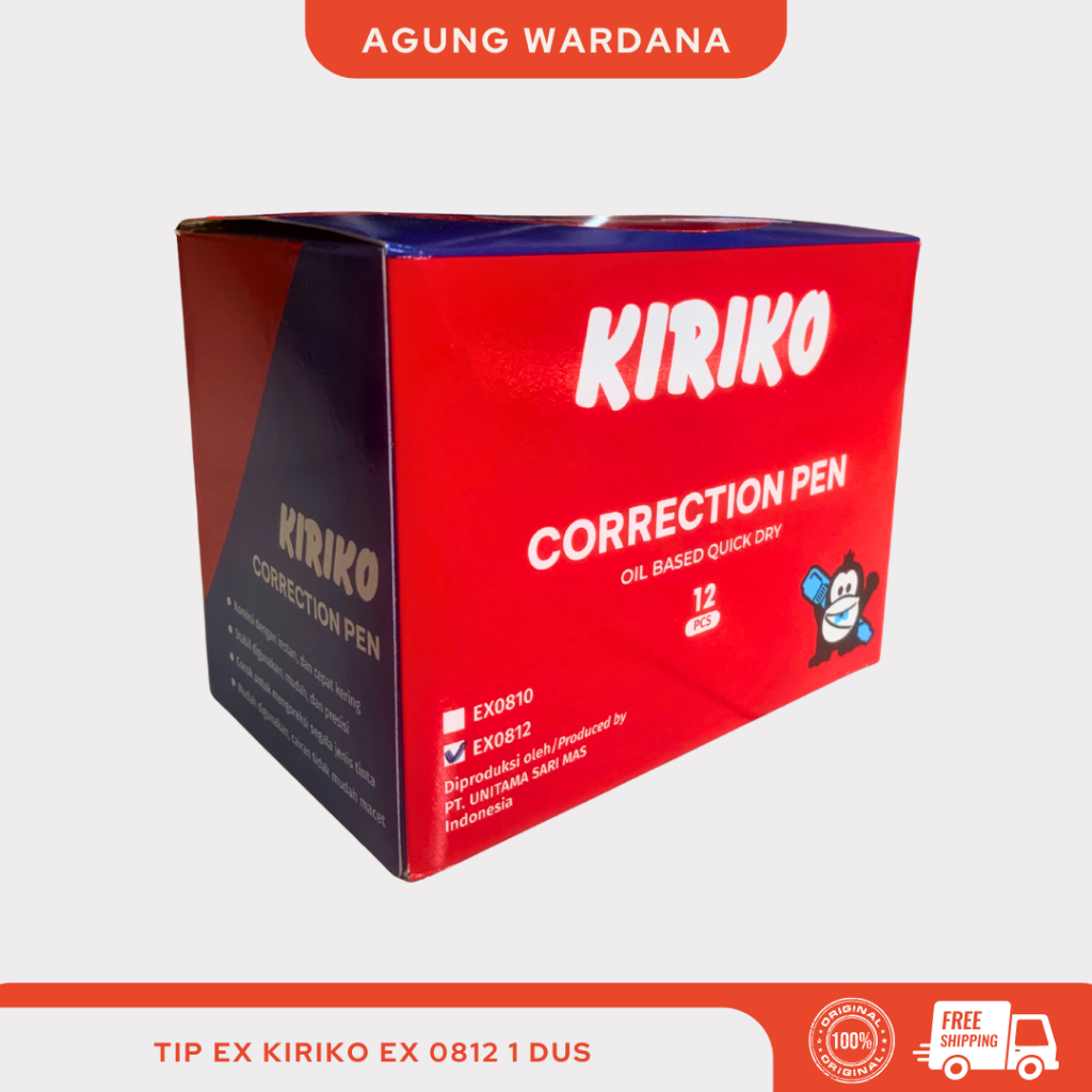 

TIP EX CAIR KIRIKO CORECTION PEN 1 DUS ISI 12 PCS
