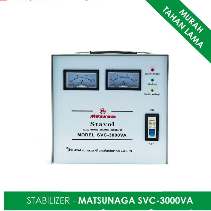 Matsunaga Stavolt SVC 3000W / Stabilizer SVC 3000VA MTS / 3000 Watt mantap