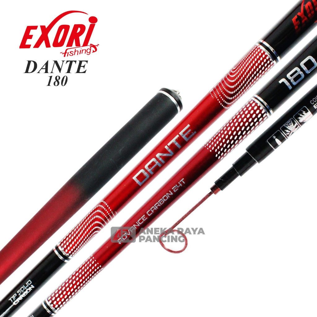 JORAN TEGEK EXORI DANTE ALL SIZE / Joran Tegek Ruas Pendek Ringan Top Carbon Solid / Tegek Terbaru E
