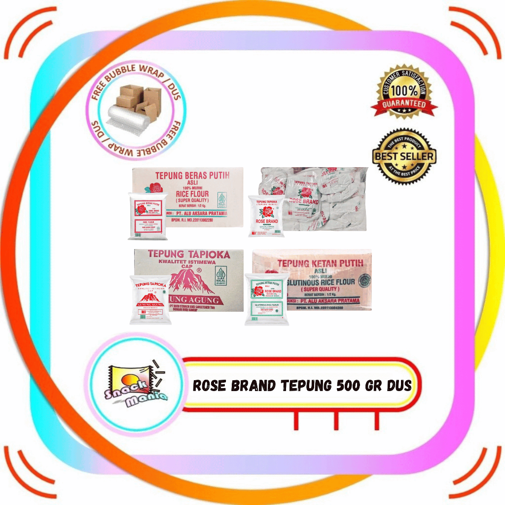 

Rose Brand Tepung Beras Putih Tapioca Gunung Agung Ketan 500 gr x 20 pcs DUS