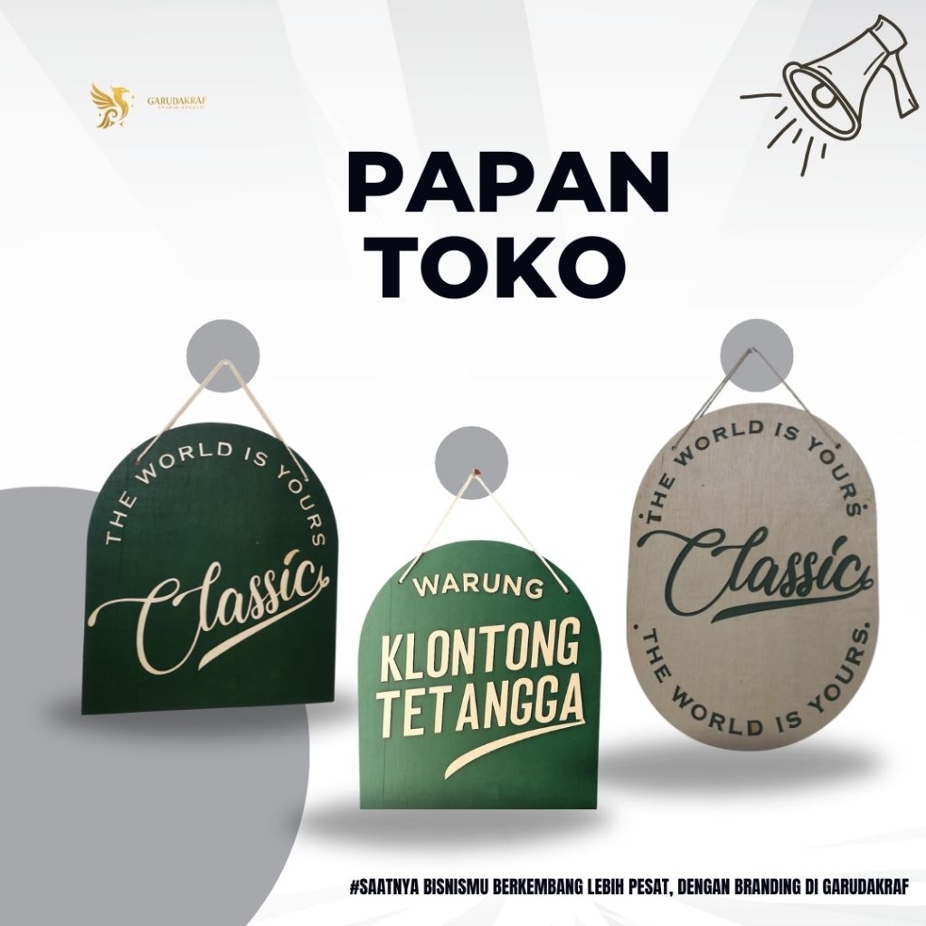 

Papan Nama Toko – Desain Elegan | Hiasan Depan Toko | Dekorasi Usaha | 45 X 60 CM | 45 X 50 CM
