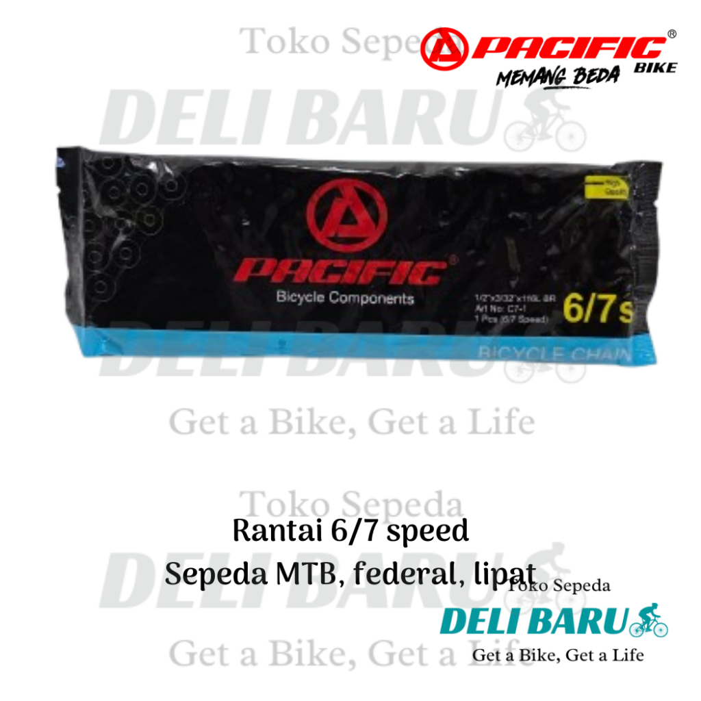 Pacific Rantai sepeda MTB lipat federal 6 7 speed