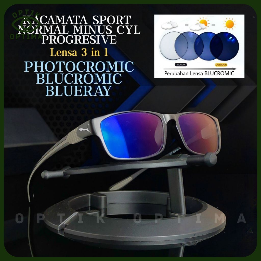 FRAME KACAMATA PUMA 8535  CUSTOM MINUS PLUS CYLINDER NORMAL PROGRESIF BACA JALAN JAUH DEKAT KOKOH PR