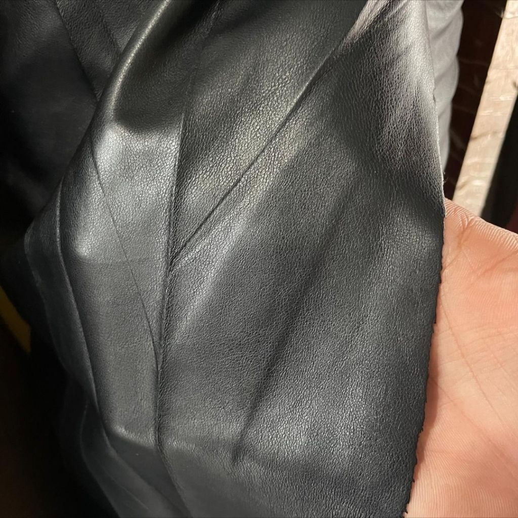 kain kulit sintetis  tipis/kain kulit tipis hitam premium stretch