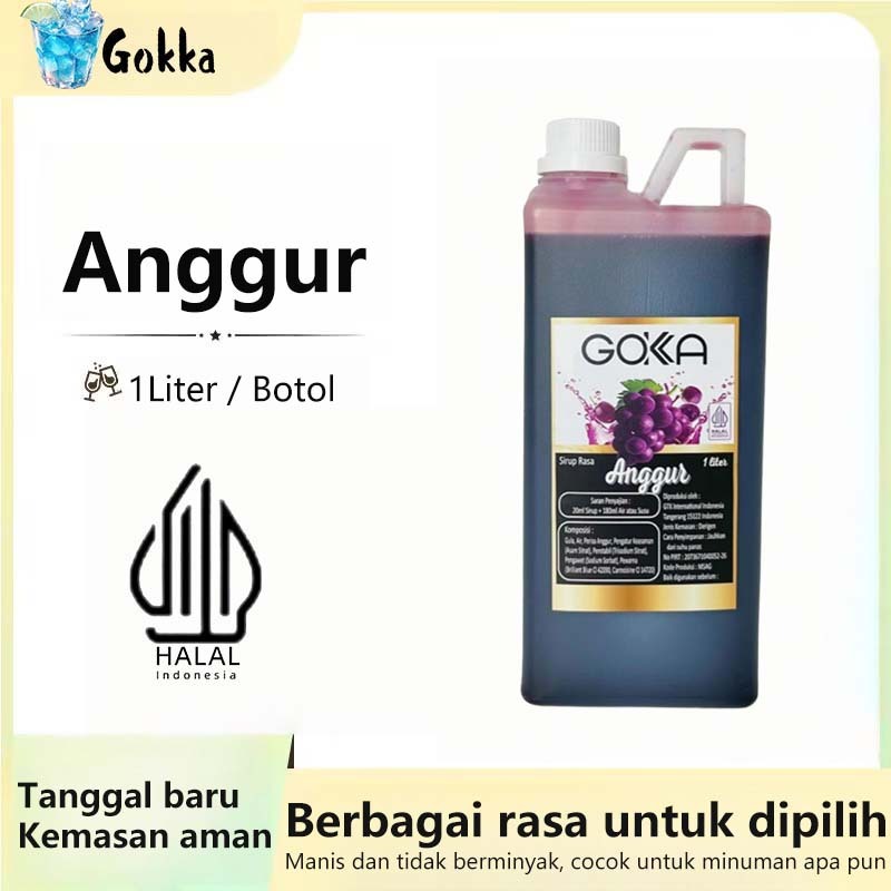 

GOKKA Sirup Minuman Rasa Anggur 1L Syrup / Sirup Anggur Sertifikasi Halal