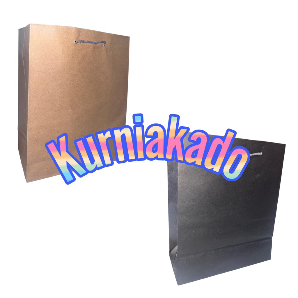 

Tas kado paperbag kecil polos hitam coklat paper bag Polos murah Kurnia Kado