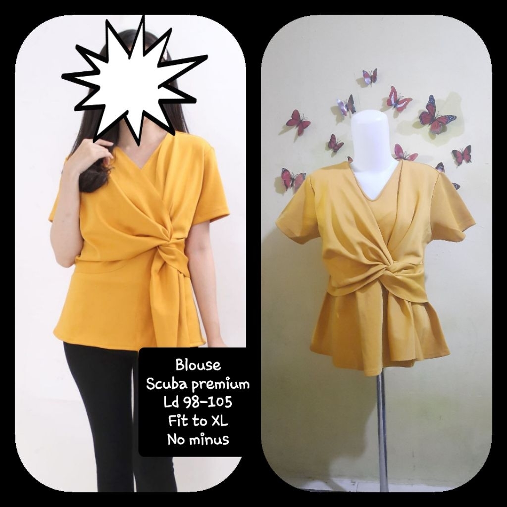 Blouse scuba/Atasan scuba premium/Preloved