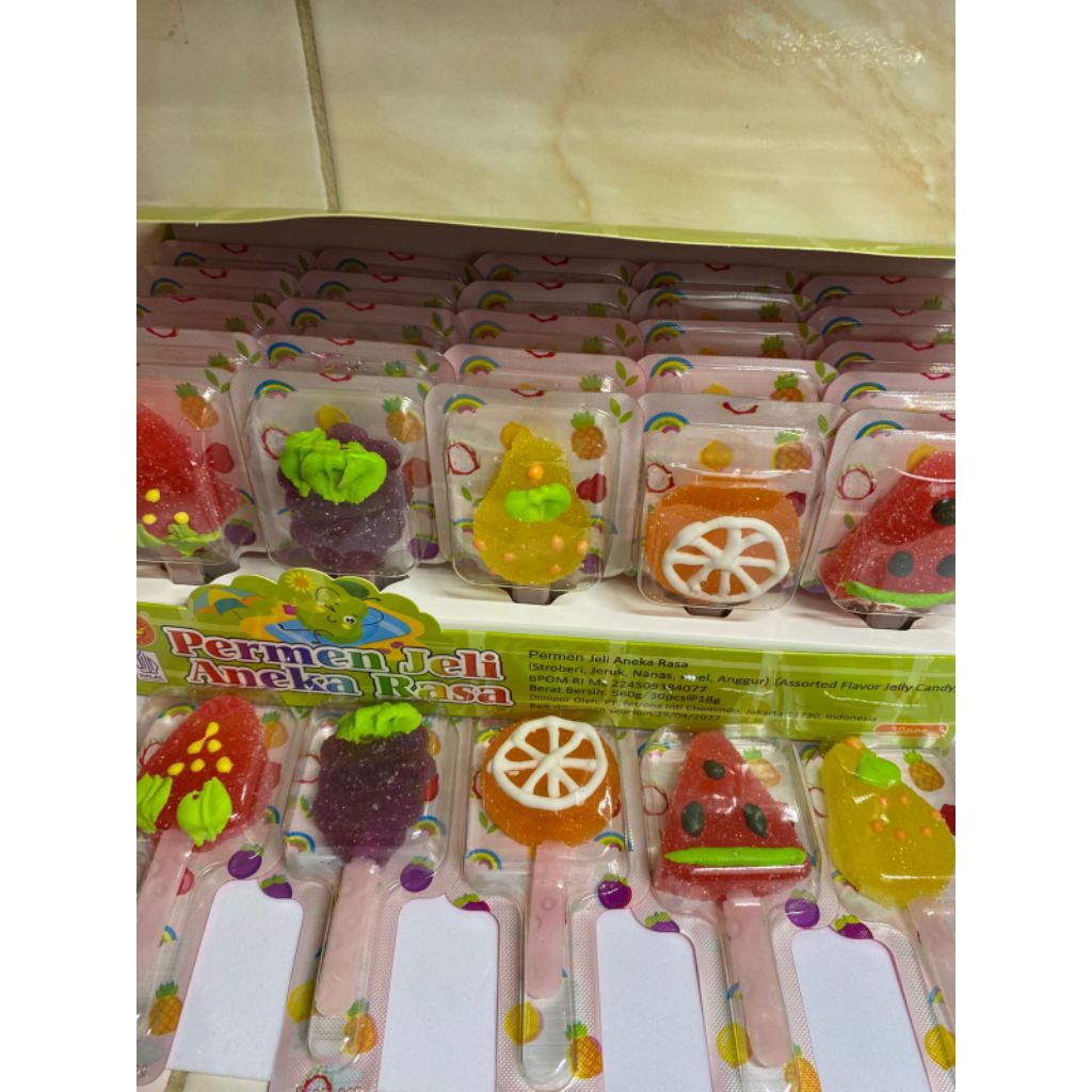 

permen loli pop karakter buah isi 30 pcs