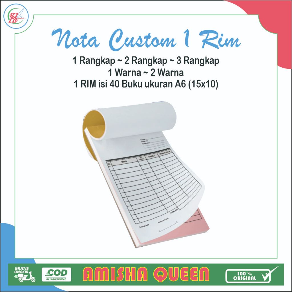 

>MISHQUEEN< NOTA KWITANSI/KWITANSI/FREE DESAIN/DESIGN/NOTA HARGA/KERTAS