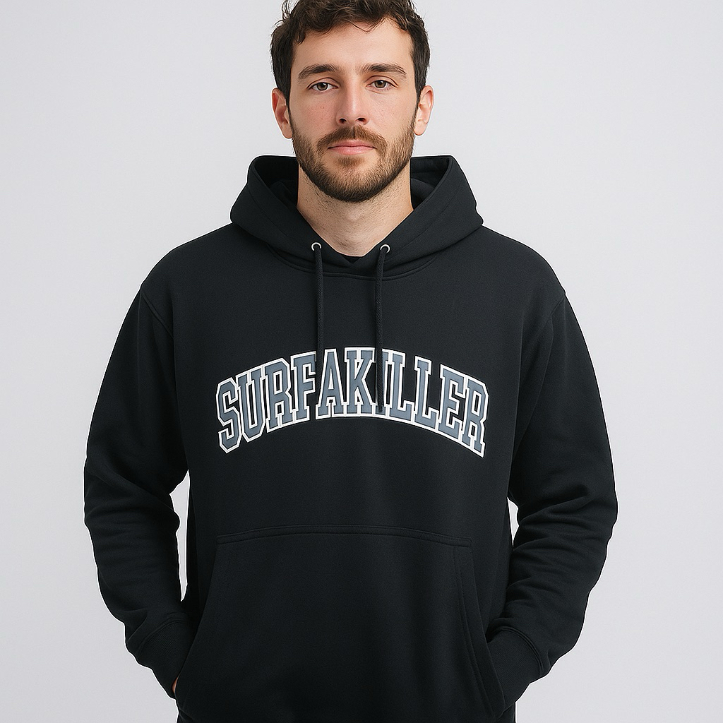 Surfakiller Hoodie Jaket Katun Flecee Hitam