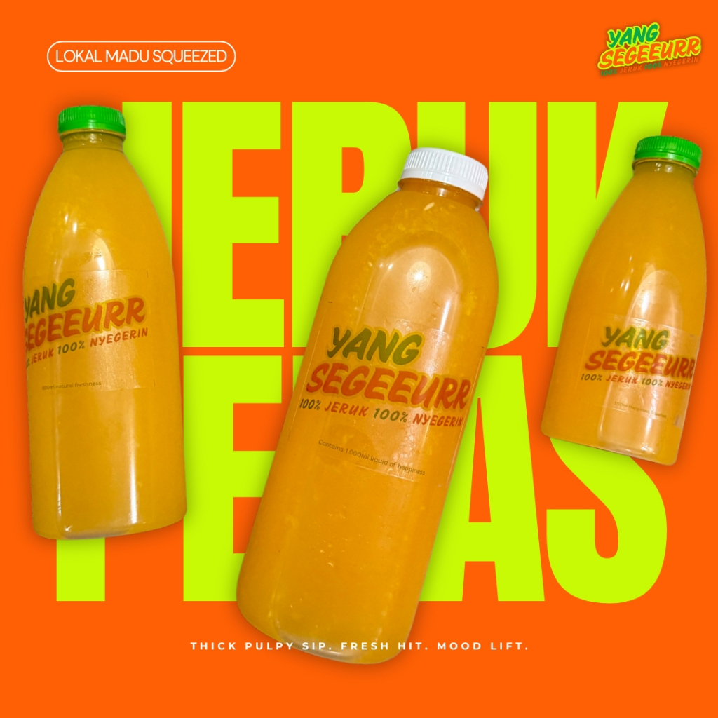 

Jus Jeruk Lokal Madu Peras (350ml / 600ml / 1L) – 100% Segar, Tanpa Gula, Manis