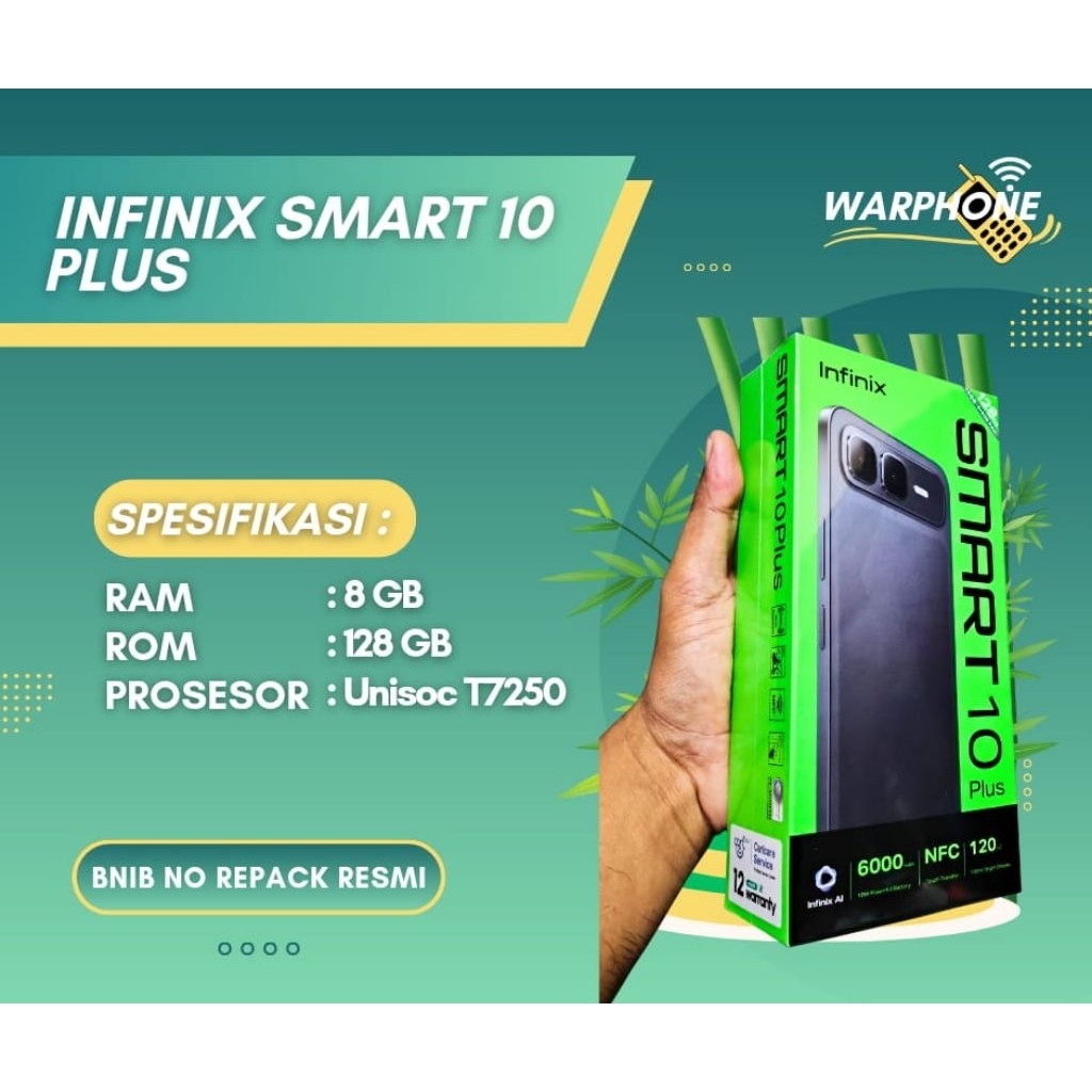 Infinix Smart 10 Plus 8/128 GB New BNIB Garansi Resmi