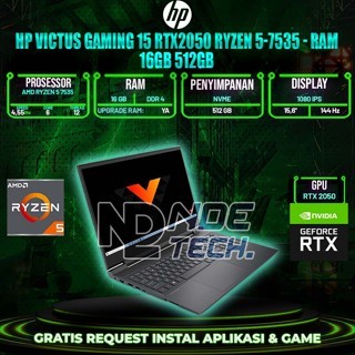 HP Victus Gaming 15 RTX2050 Ryzen 5-7535