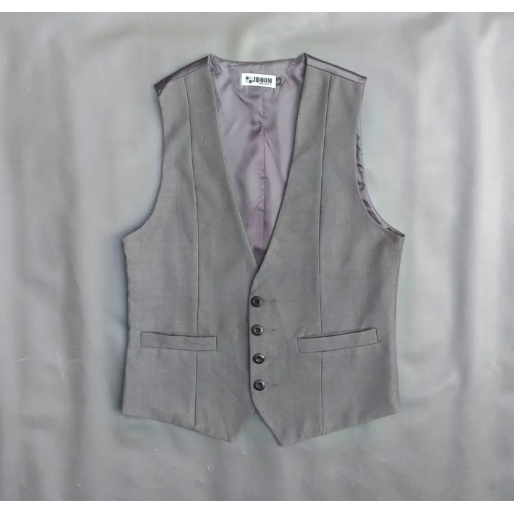 rv245/jboom/M fit L/ vest abu/ves slimfit pria/rompi abu abu