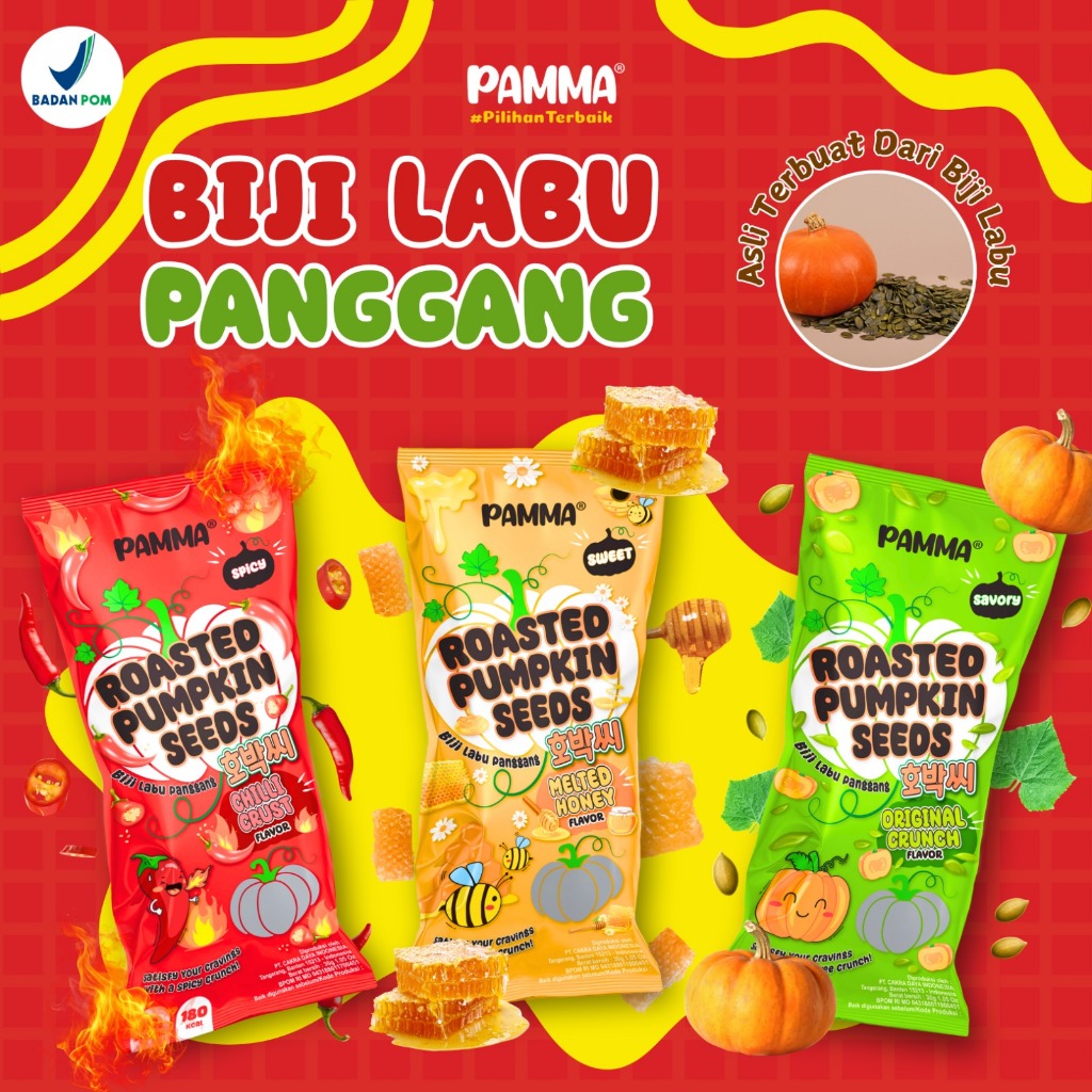 

PAMMA Roasted Pumkin Seeds - Biji Labu Panggang, Renyah, Tanpa Proses Penggorengan 30g