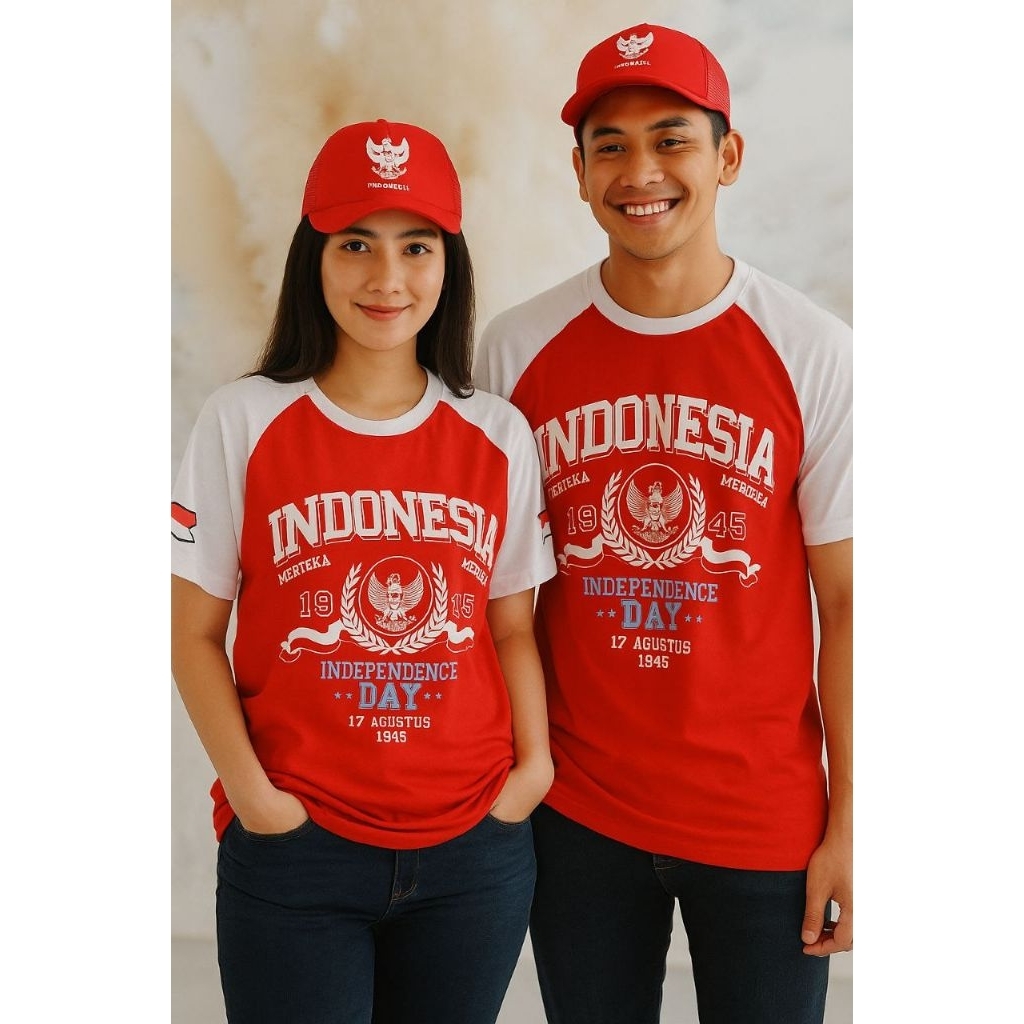 Mikiee_miniee Kaos 17 agustus cowok cewek / Tshirt Kemerdekaan Oversize Couple