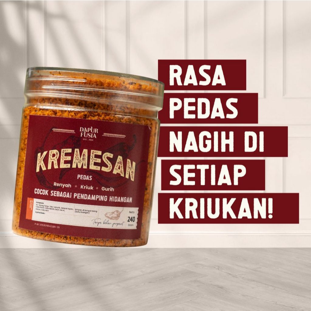 

Kremesan FUSIA Pedas 240 G PREMIUM SPICY PEDAS PENDAMPING MAKANAN
