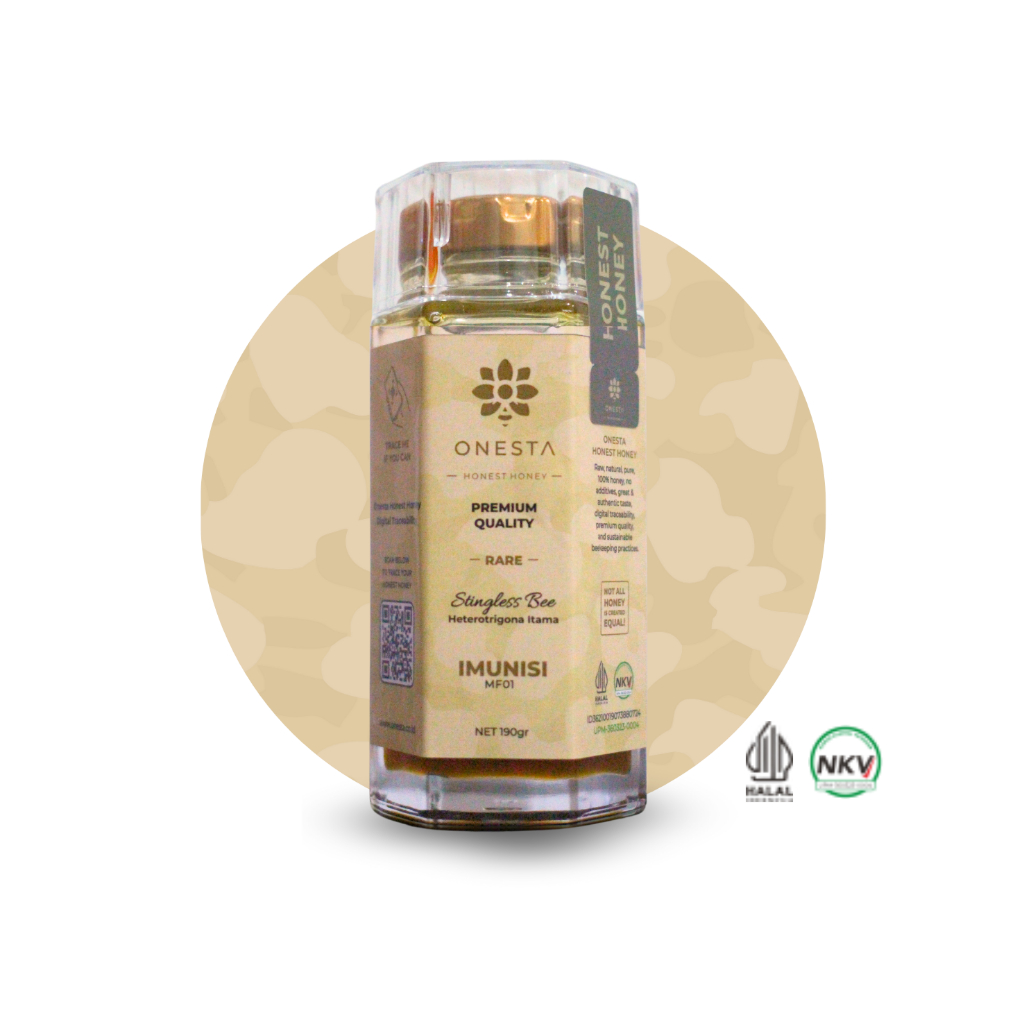 

IMUNISI MF01 | Onesta Honest Honey - Madu asli pure raw 100% tanpa campuran | Jar 190gr