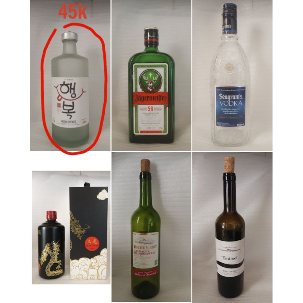 botol bekas minuman impor