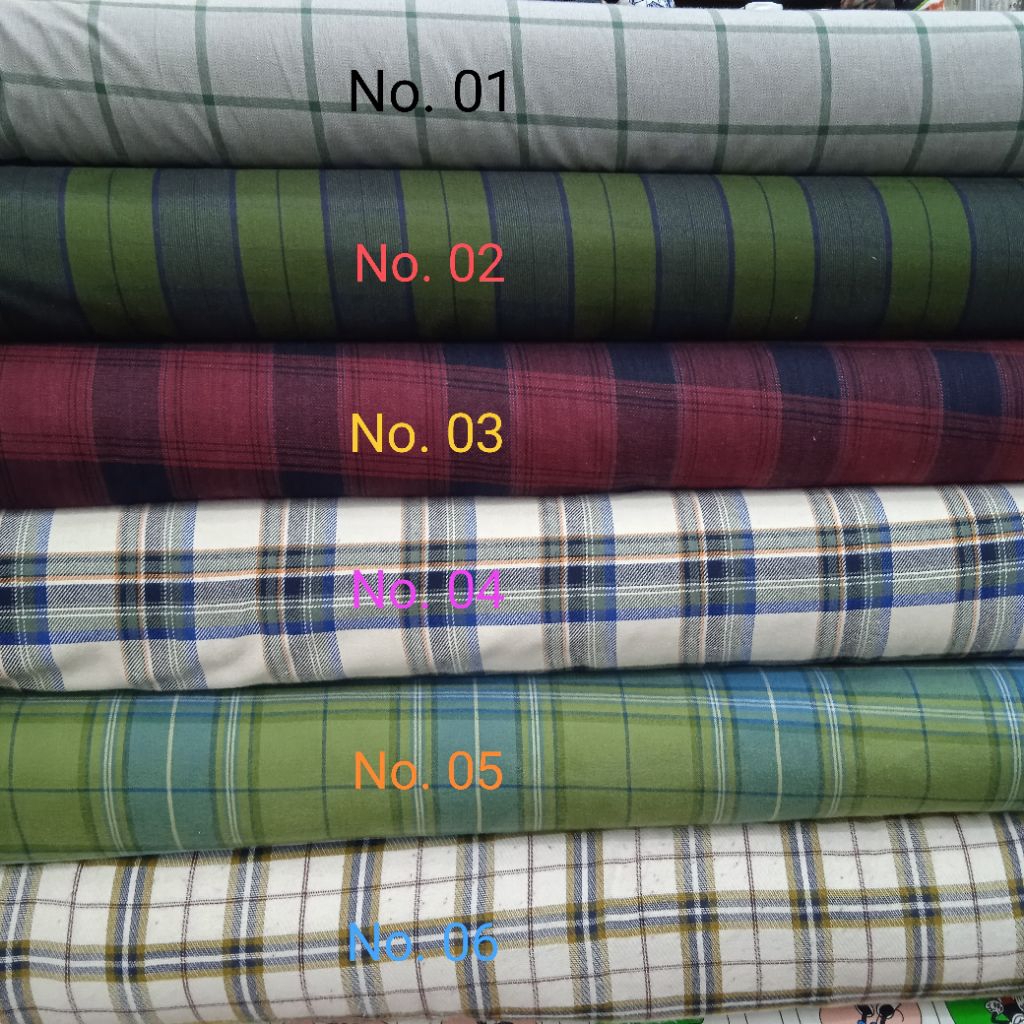 KAIN KATUN FLANEL ITALI PREMIUM IMPORT MOTIF KOTAK- KOTAK