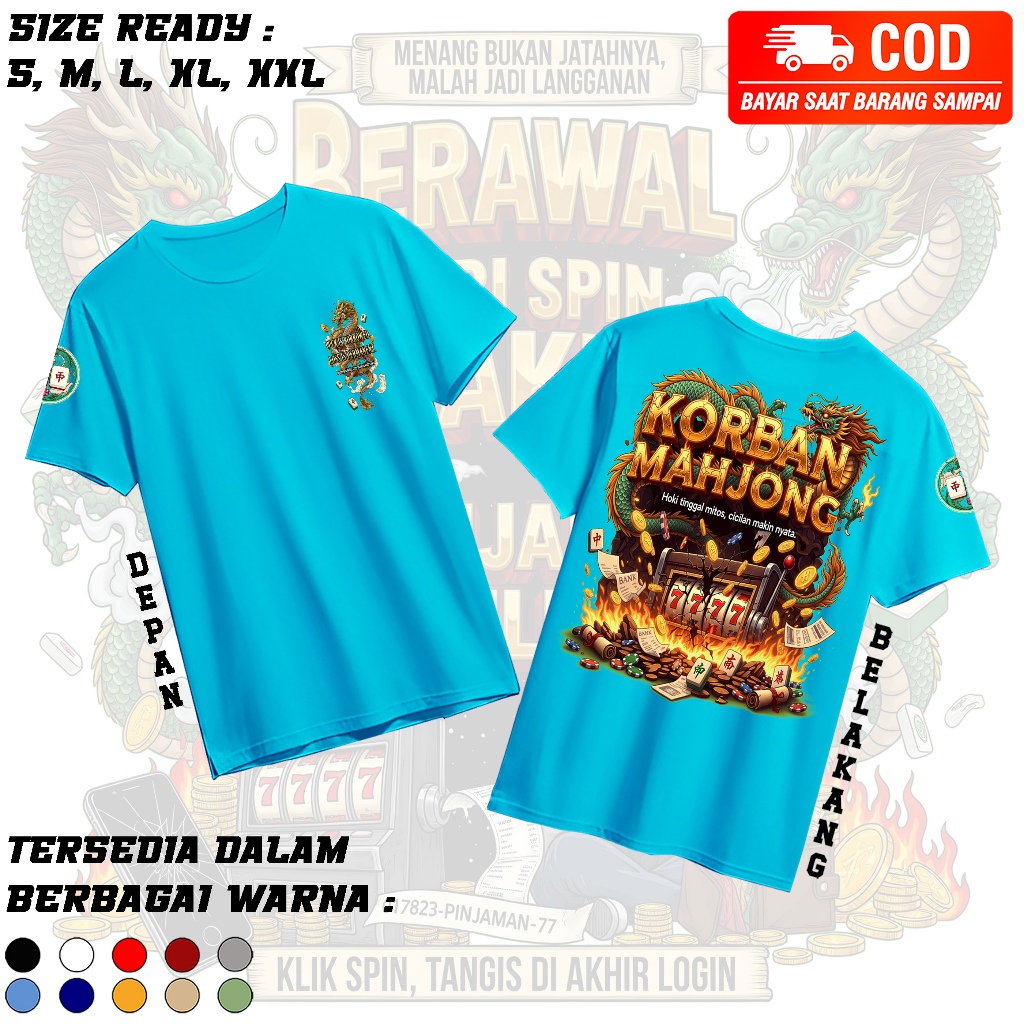 TSHIRT KAOS MAHJONG PRIA WANITA DEWASA / BAJU KAOS MAHJONG TERBARU / KAOS MAHJONG / KAOS DISTRO