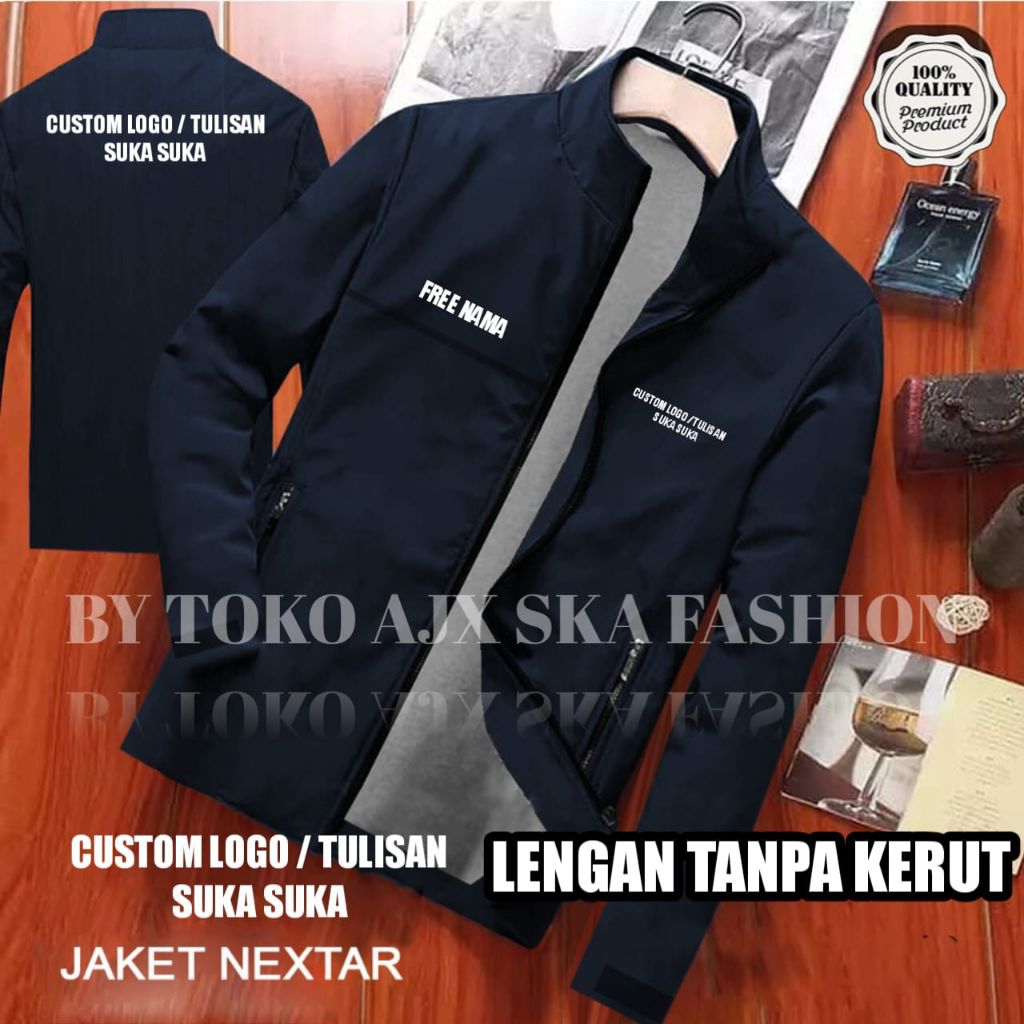 Jaket NEXTAR CUSTOM suka suka Free desain Free nama FREE EDIT || JAKET tanpa Kerut NEXTAR bahan tasl