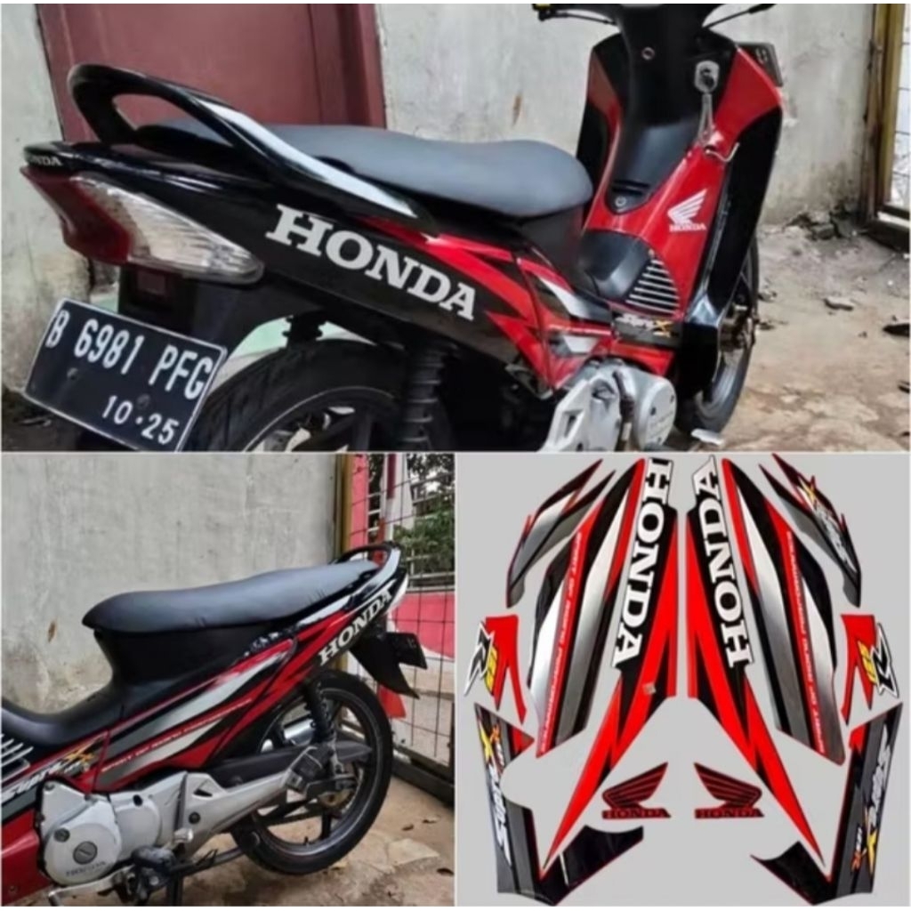 STIKER STRIPING LIS BODY HONDA SUPRA X 125 R ORI 2005-2006 FUL SET BODY MOTOR SUPRA X125 R CW 2006