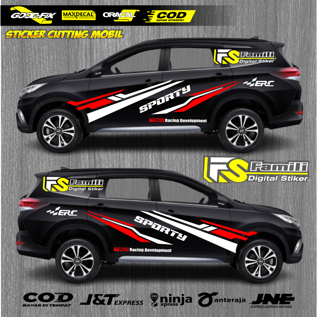 [PROMO]Stiker mobil all new rush terios stiker cutting variasi body mobil rush terios
