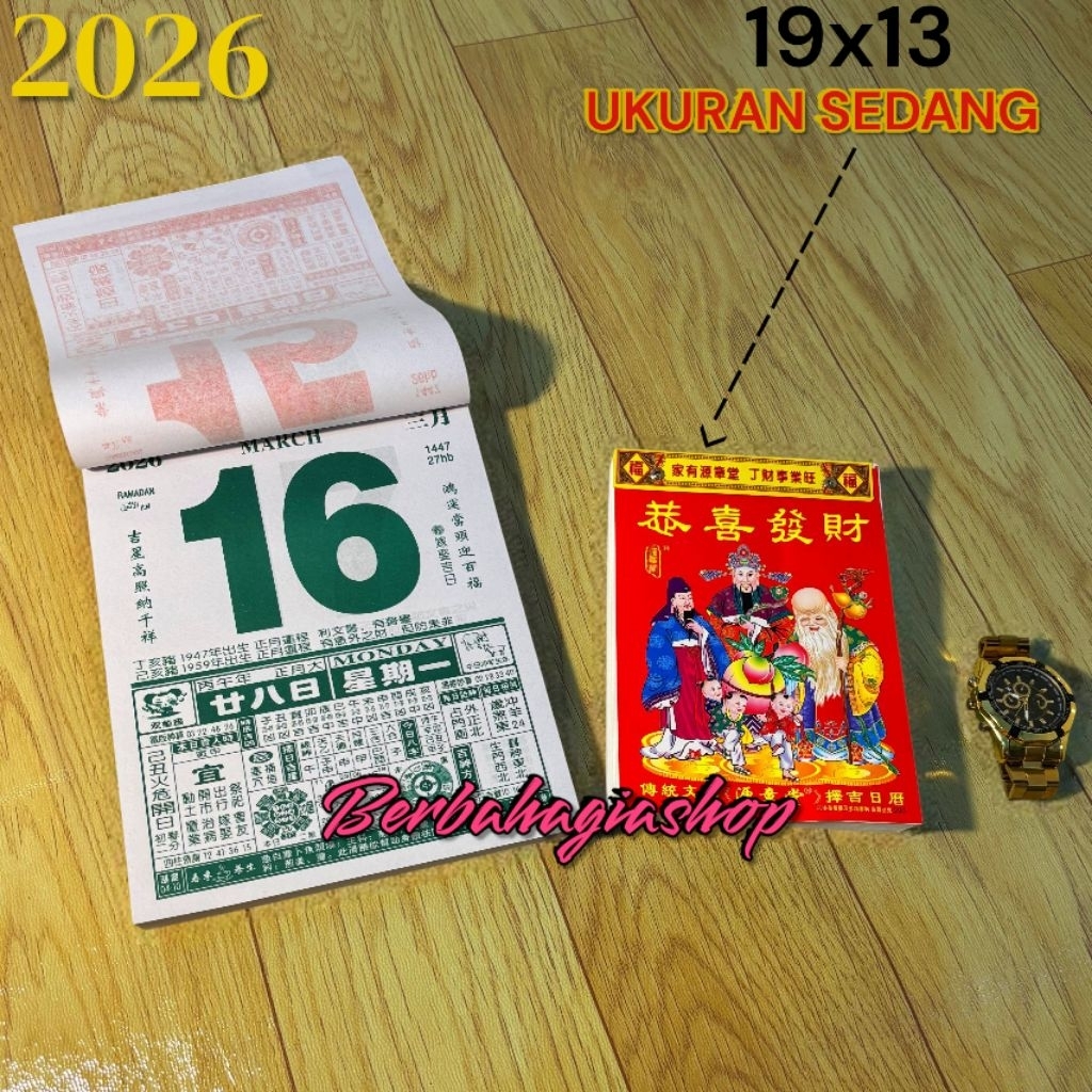 

Kalender Chinese Sobek Harian Tahun Baru 2026 Hongkong China Ukuran Sedang / Calender Cina Robek Hong Kong Mandarin New Year