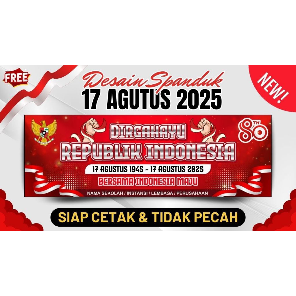 Spanduk Banner 17 Agustus 2025 Custom suka suka