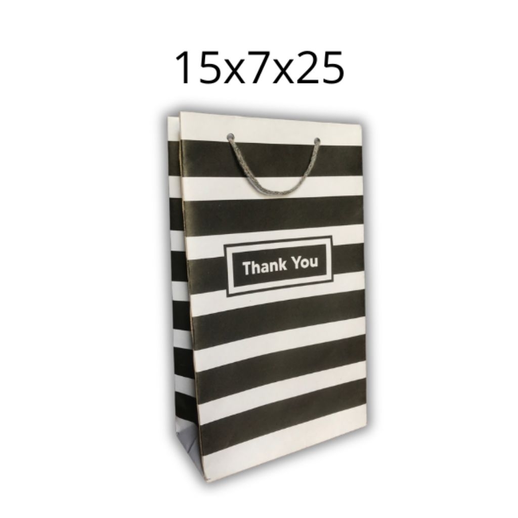 

PAPER BAG WAFER THANK YOU MOTIF ZEBRA GARIS BLESTER UKURAN 15X7X25 TAS KADO COD