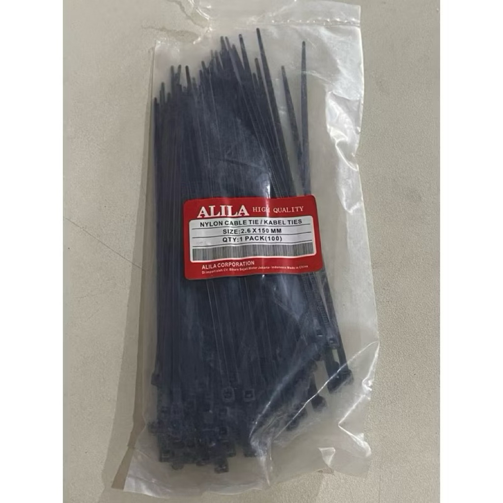 

KABEL TIS TIES 100MM 150MM 200MM 250MM 300MM HITAM