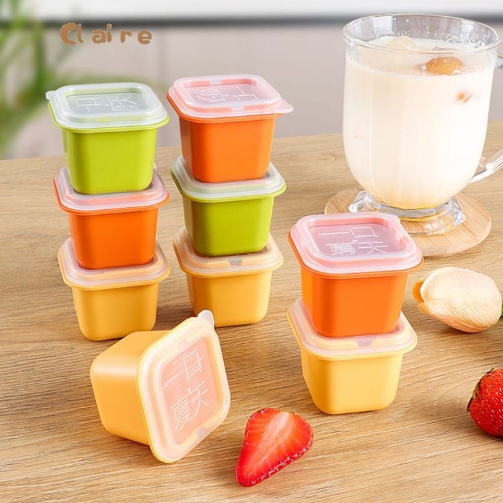 Hai - Cetakan Es Batu Kotak Satuan dengan tutup Cetakan Es Batu Bulat Jelly Mini Cetakan Puding