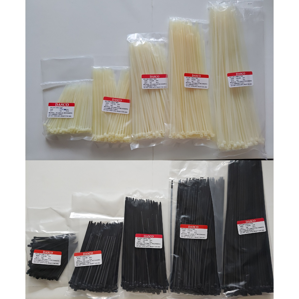 

Kabel Ties Tis Hitam Putih 10 15 20 25 30 cm 100pcs