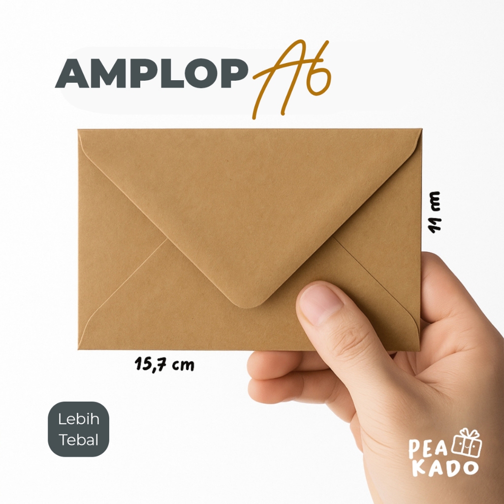 

Amplop Coklat A6 Kraft Tebal Aesthetic 11x16 cm Untuk Kartu Ucapan Undangan Surat Aesthetic