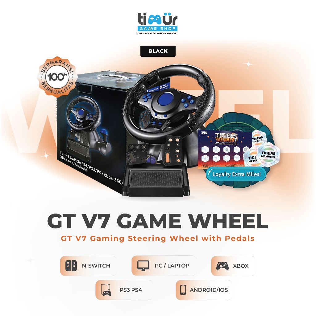 Steering Wheel - Stir Setir GT-V7 Steering Wheel Racing PS3 PS4 Android PC Xbox