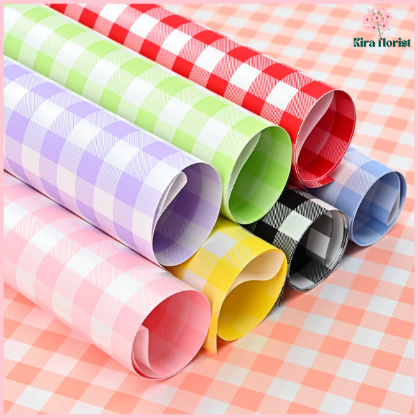 

Kertas Buket Taplak Cellophane Ecer Lembaran Bunga Wrapping Paper Square Pattern Motif Kotak 6012