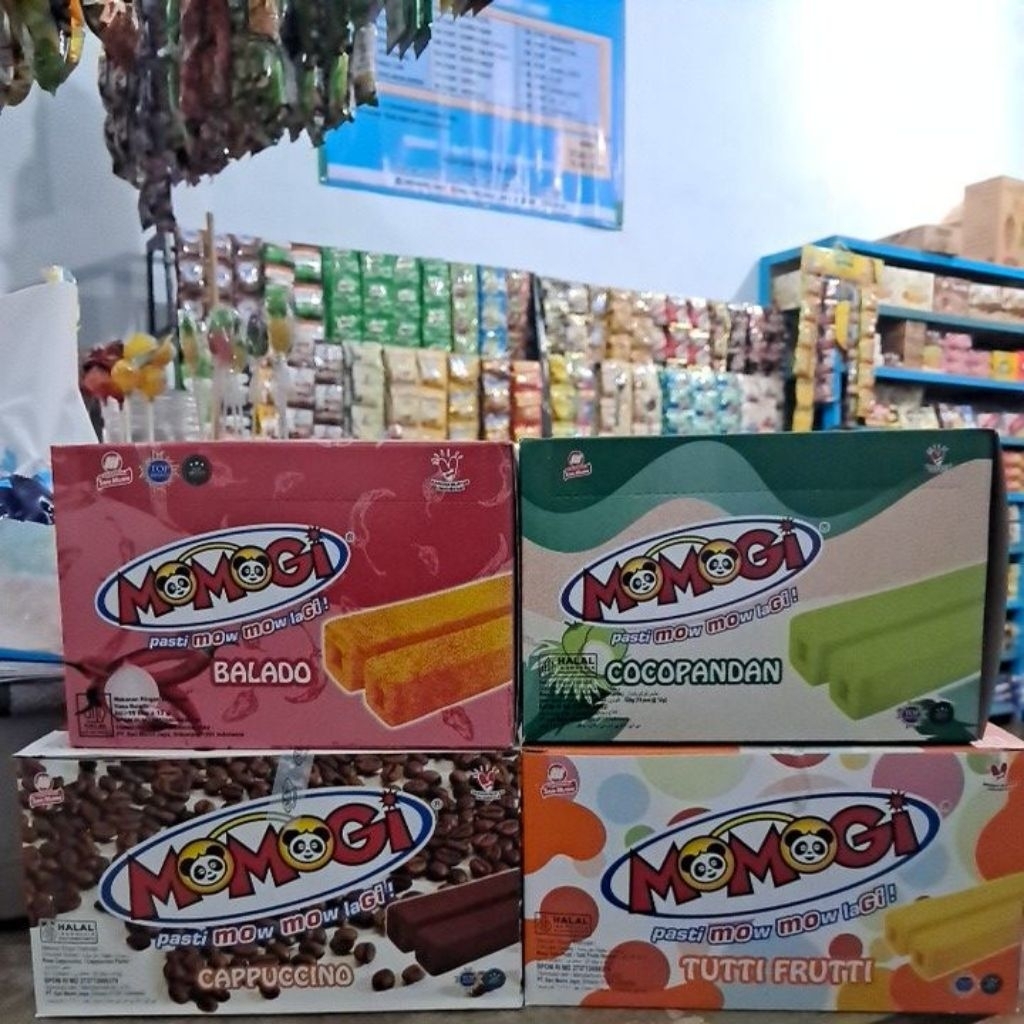 

Balado 12gx10pcs | Cocopandan 12gx10pcs | Capucino 4.5pcs | Tutti Frutti 4.5gx20pcs (Harga jual satuan box)
