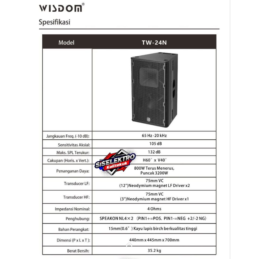 wisdom tw24 speaker Wisdom tw-24n t24 wisdom