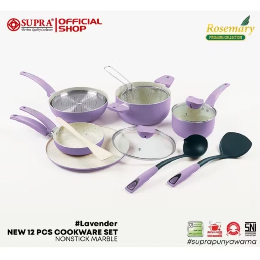 Supra Panci Set 12 Pc Cookware Nonstick Marble