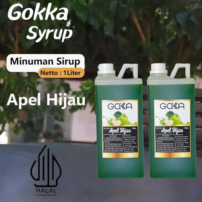 

GOKKA Sirup Minuman Rasa Apel Hijau 1L Syrup / Apel Hijau Juice