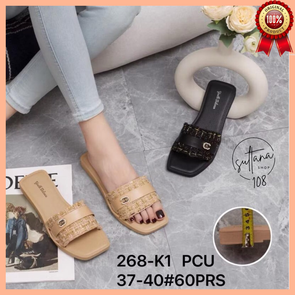 Sandal Jelly Youth Balance 268 Sandal Slop Kombinasi Canvas Terbaru