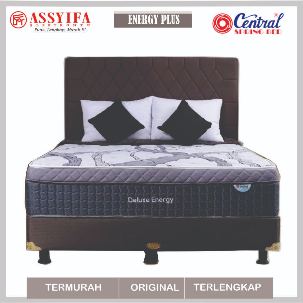 SPRINGBED CENTRAL  DELUXE ENERGY PLUS TOP TINGGI 33 CM BERGARANSI RESMI PASTI  ORIGINAL SPRINGBED CE
