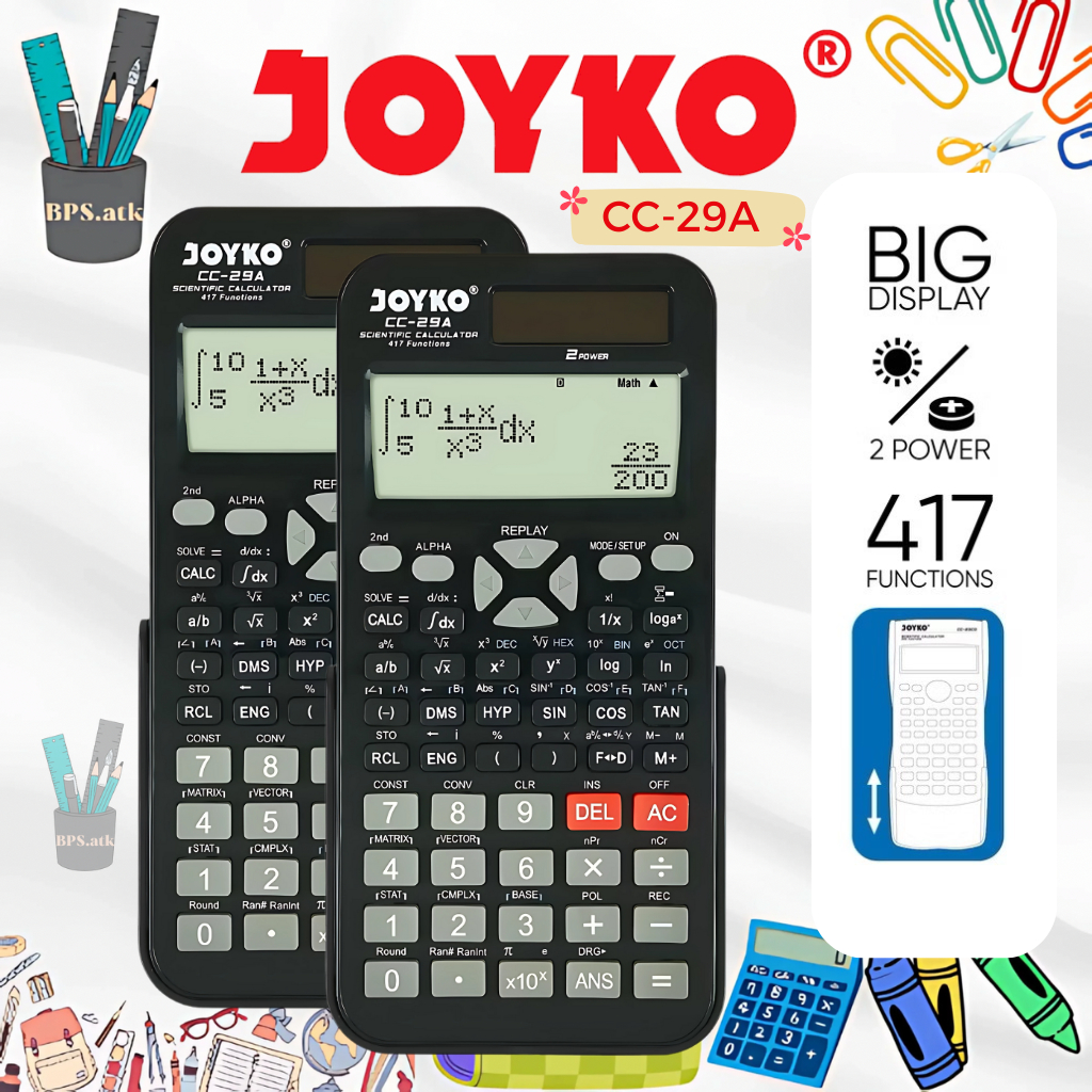 

JOYKO Calculator / Kalkulator CC-29A Scientific 417 Functions Kalkulator Sekolah