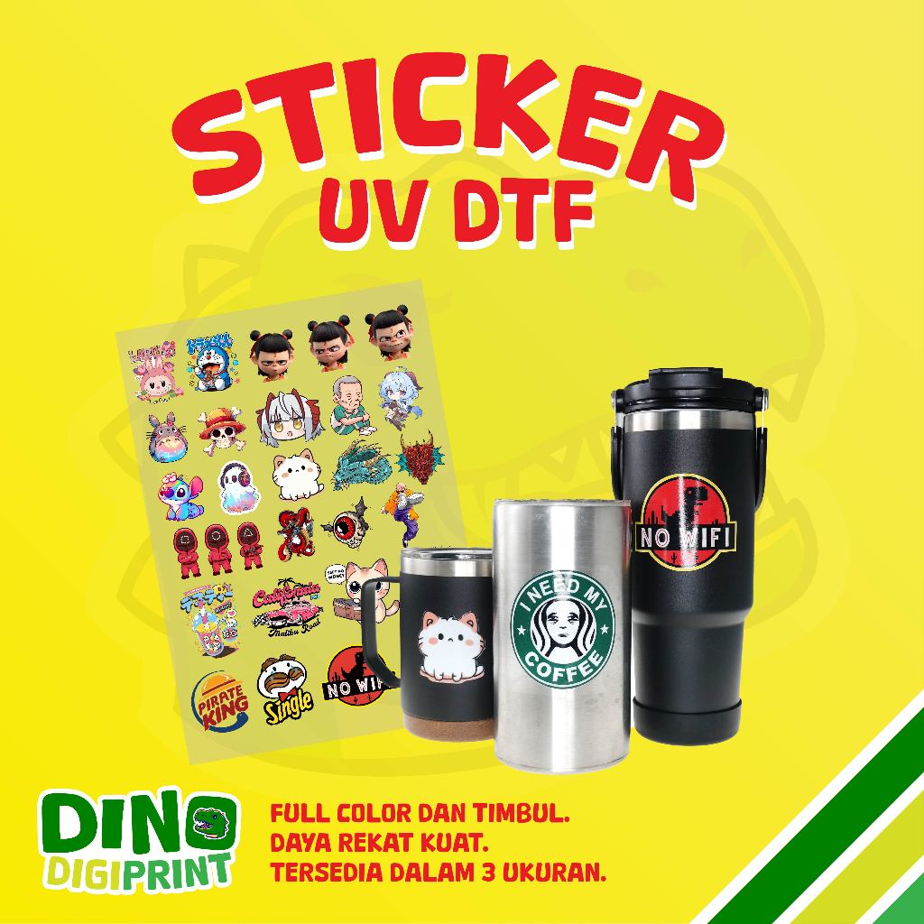 

CETAK STICKER UV DTF CUSTOM A3 A4 METERAN
