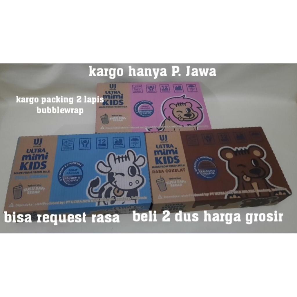 

[exp 2026 beli 2 harga grosir] Susu Ultra Mimi kids 125 ml per dus (kargo packing 2 lapis bubblewrap & hanya P. Jawa)