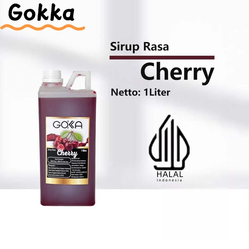 

Gokka Cherry Sirup Minuman 1L - Cherry Flavor Syrup / Sirup Cherry